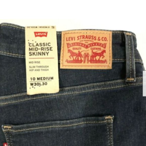 Levi"s Classic Mid-Rise Skinny Jeans W30 L30 /10M - Picture 7 of 9